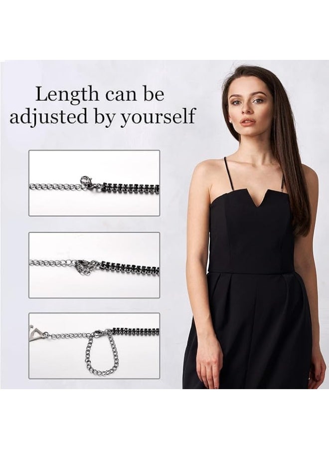 Glamroot Rhinestone Bra Strap Adjustable Off Shoulder Non Slip Lingerie Accessories for Women Tops Dress, 1 Pair, Silver - Image 3